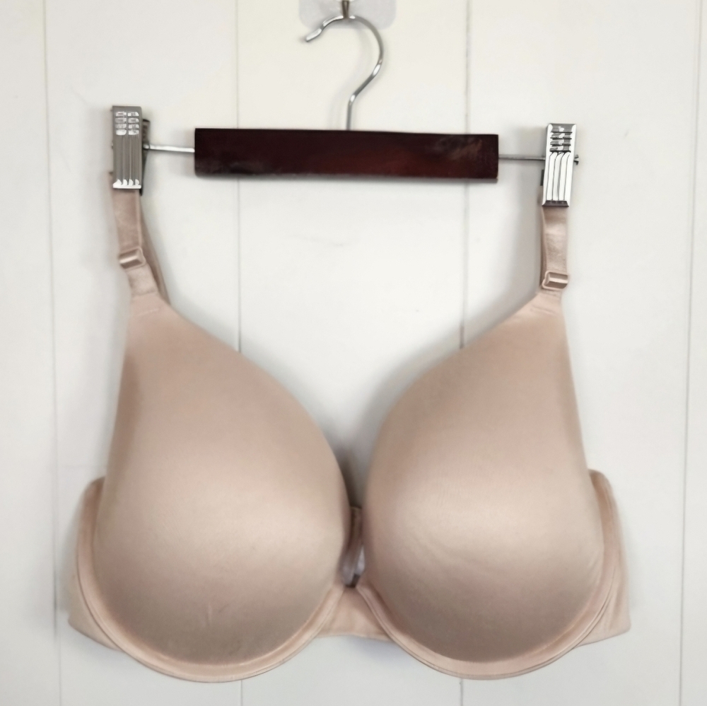 Deesse Plunge Padded Push-Up T-Shirt Bra Nude Beige Underwire Lingerie 40ddd